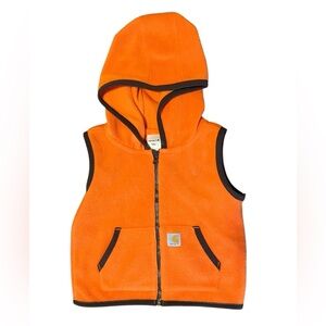 Carhartt Boys 12m Orange Fleece Vest